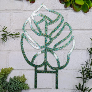 acrylic monstera leaf houseplant trellis