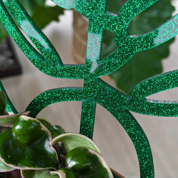 glitter monstera leaf acrylic trellis
